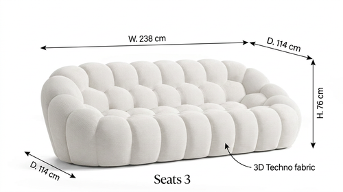Hudson 3D Bubble Sofa 3 Seat