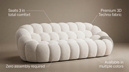 Hudson 3D Bubble Sofa 3 Seat